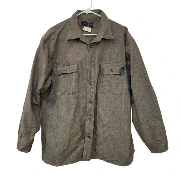 Field & Stream Men's Forest Green Cotton/Rayon Heavy Flannel Button Down Shirt o - Picture 1 of 10